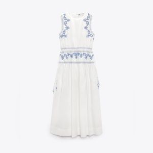 EMBROIDERED MIDI DRESS